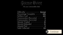 Bad North Nintendo Switch Game Over