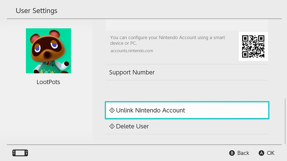 Users, Nintendo Switch Support