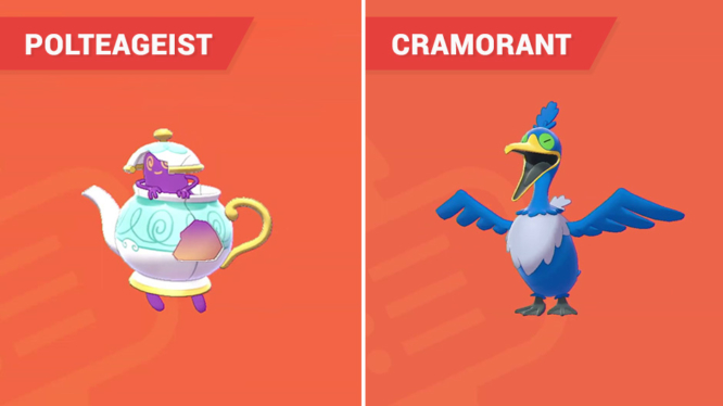  POLTEAGEIST and CRAMORANT Pokemon from Pokemon Sword and Shield