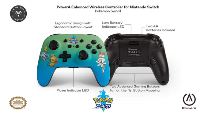 Layout of Pokemon Sword Wireless Switch Controller