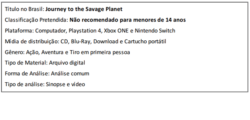 Nintendo Swicth Rating for Journey to the Savage Planet