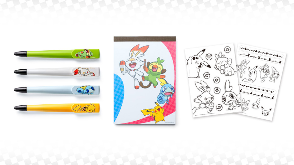 Pokémon Sword and Shield My Nintendo Rewards - Pens, Notepad and Decals